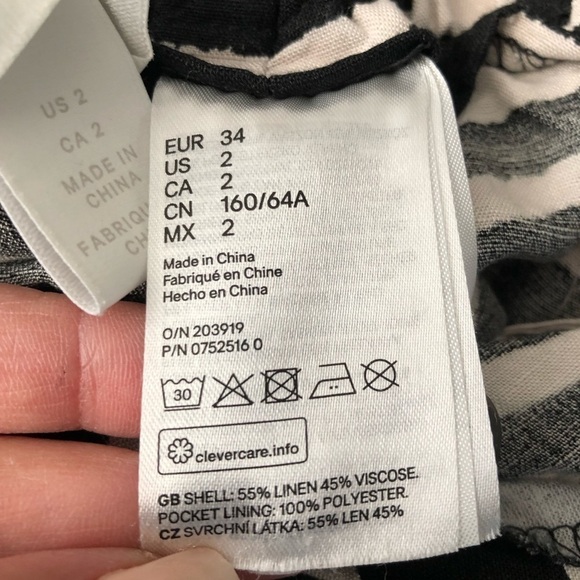 H&M Linen Blend Zebra Print Paper Bag Pants Women Size 2 - Picture 7 of 9